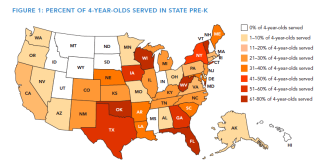 percent of 4 year olds served in state pre-k