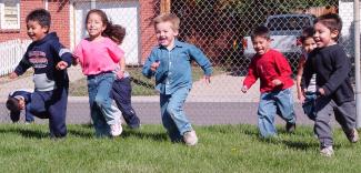 children running outside