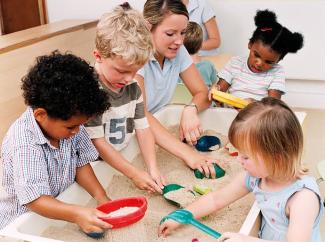 kids playing with sand