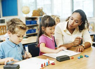 teacher with students