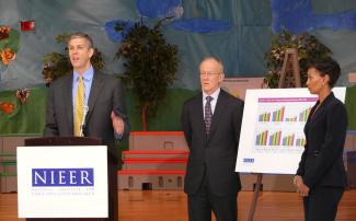 From left to right: U.S. Secretary of Education Arne Duncan, NIEER Co-Director Steve Barnett, and Pre-K Now Project Director Marci Young